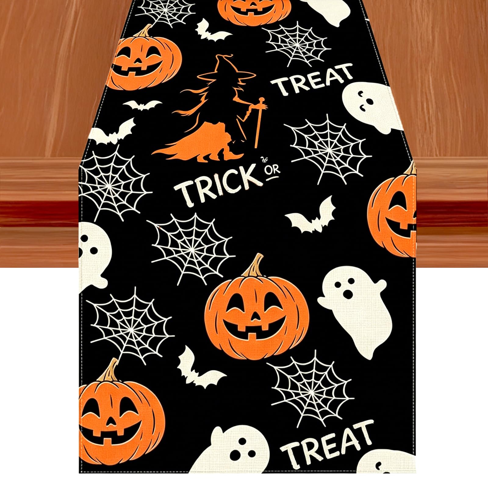 Halloween Table Runner Decorations Trick or Treat Kitchen Decor 13x72inch