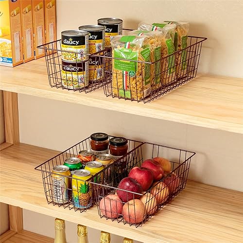 Miniatura 6 de SANNO Cestas de almacenamiento de alambre para congelador, organizador de alimentos, cocina, cestas organizadoras para el hogar, baño, organización