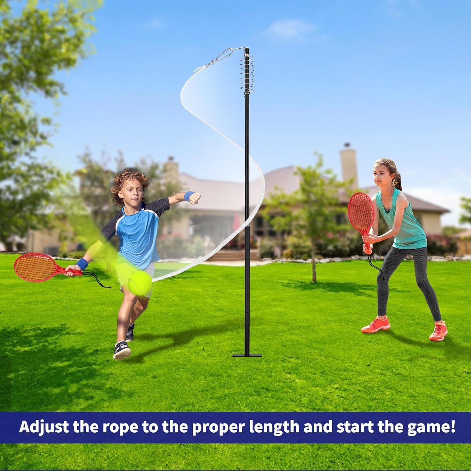 庭用テザーボールセット,ボール と ラケット と ポール が 付属 する スポーツ 用具 セット,テニス トレーニング 用 テザーボ