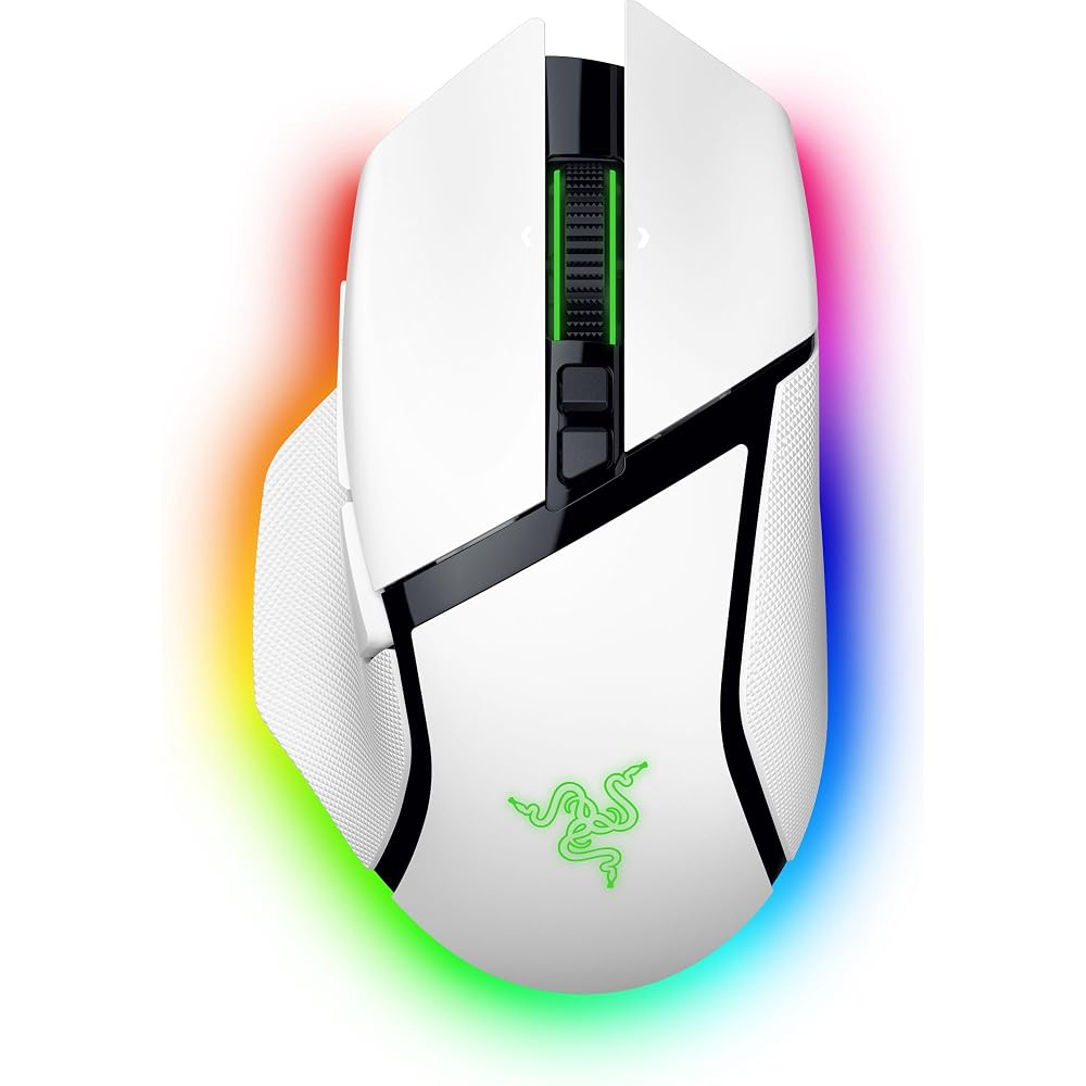 Razer Basilisk V3 Pro - Razer HyperScroll Tilt Wheel'e sahip özelleştirilebilir kablosuz oyun faresi (Focus Pro 30K optik sensör, 13 bölgeli kroma aydınlatma, 10+1 programlanabilir düğme) Beyaz