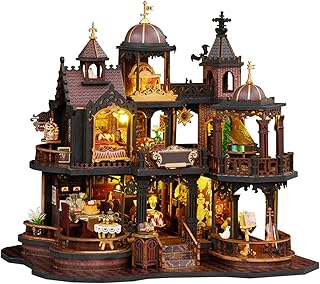 SUNNINO Miniature Dollhouse Kit, DIY Mini House Building Kits for Adults to Building with Furnitures Tiny House Bookshelf Decor Christmas Birthday Gifts for Family Lovers, Edinburgh Castle