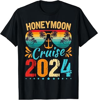 Honeymoon Cruise for Matching Couples 2024 Just Married T-Shirt
