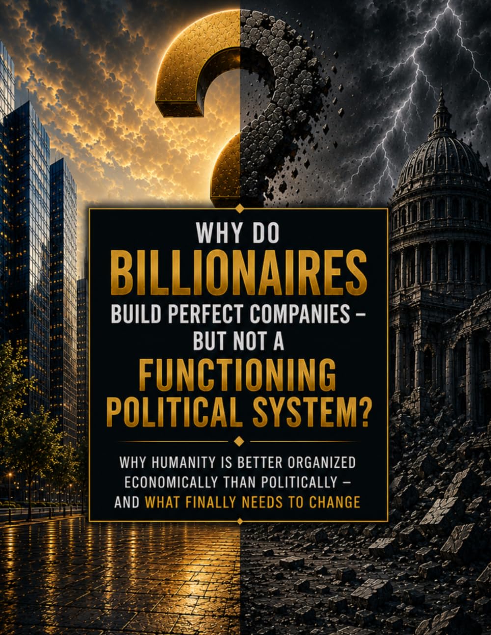 Why do billionaires build perfect companies – but not a functioning political system?: Why humanity is better organised economically than politically – and what finally needs to change