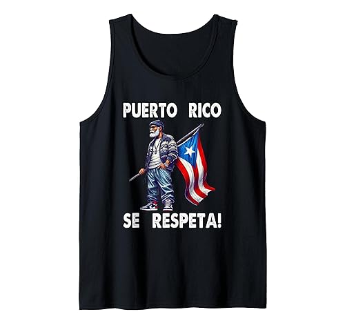Puerto Rico Se Respeta Abuelo PR Flag Boricua Tank Top