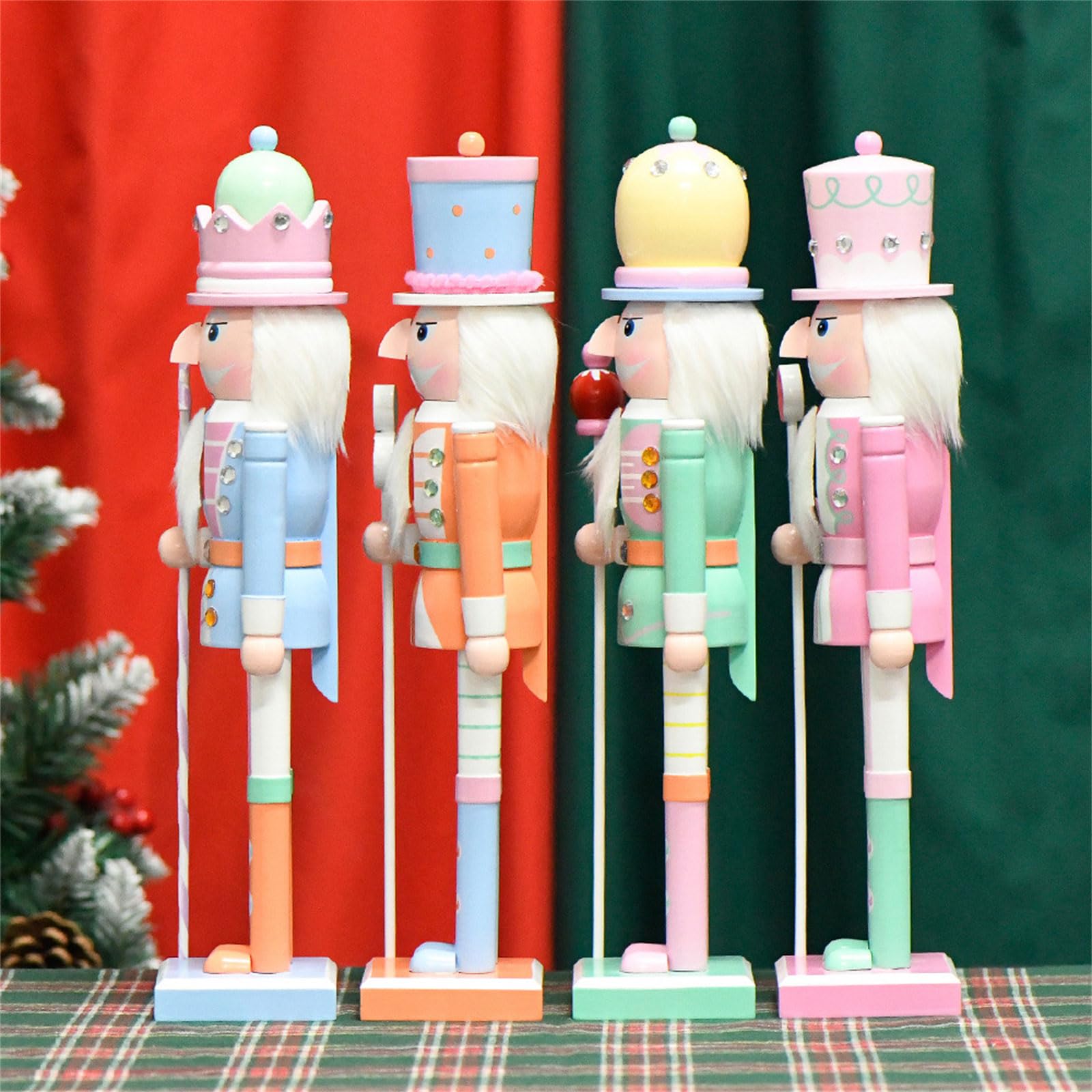 Weihnachtsdekoration, Holz Nussknacker, Soldat, Süßigkeiten Statue, Marionette, Ornament für den Innenbereich, Winter Tischdekoration, Zuhause, Nussknacker Dekorationen
