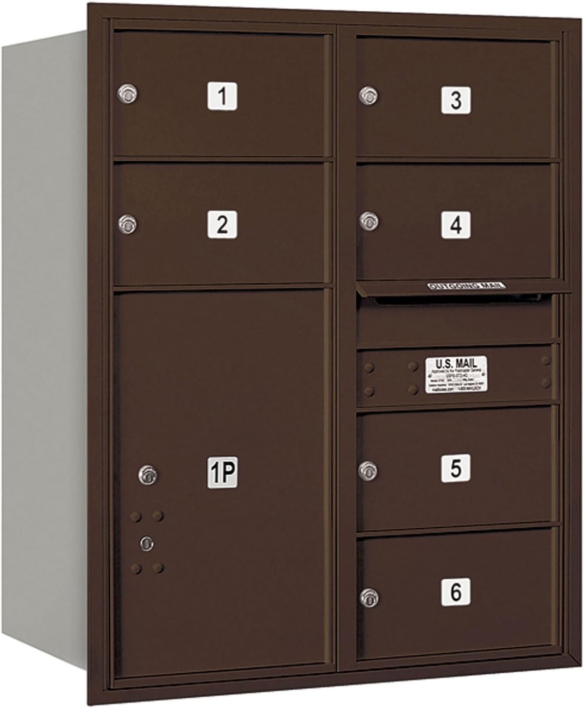 Salsbury Industries 3710D-06ZRP 4C Horizontal Mailbox, Bronze