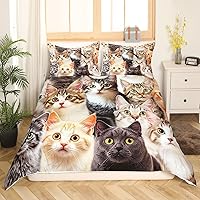 Vista 32 de Juego de funda de edredón con estampado de leopardo, estampado de animales, guepardo, King, para niños, hombres y mujeres, funda de edredón de lujo