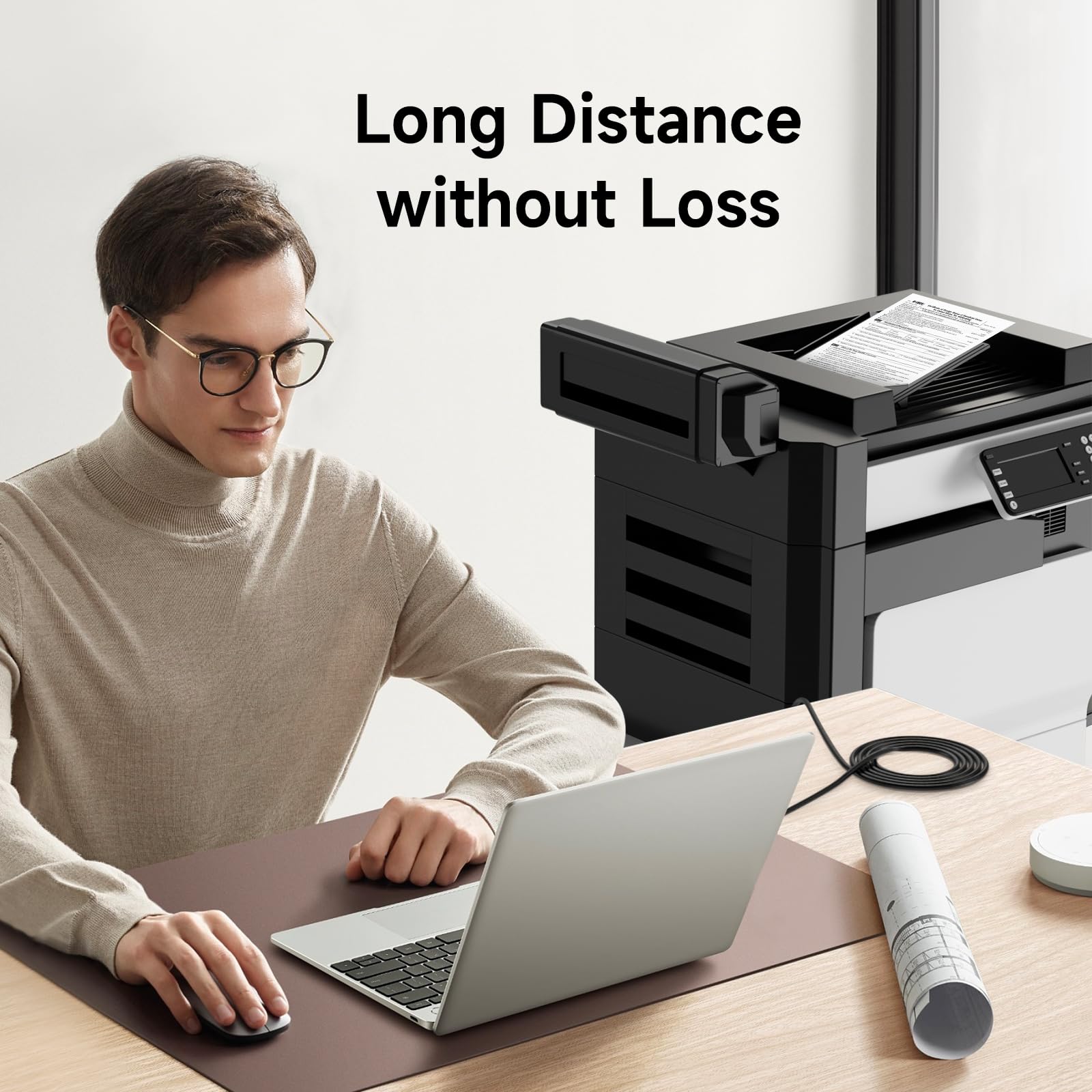 Cavo USB 2.0 per stampante da 3,5 m, cavo 2.0 ad alta velocità per stampante tipo A maschio a B maschio, cavo lungo USB A a B, cavo lungo 3,5 m