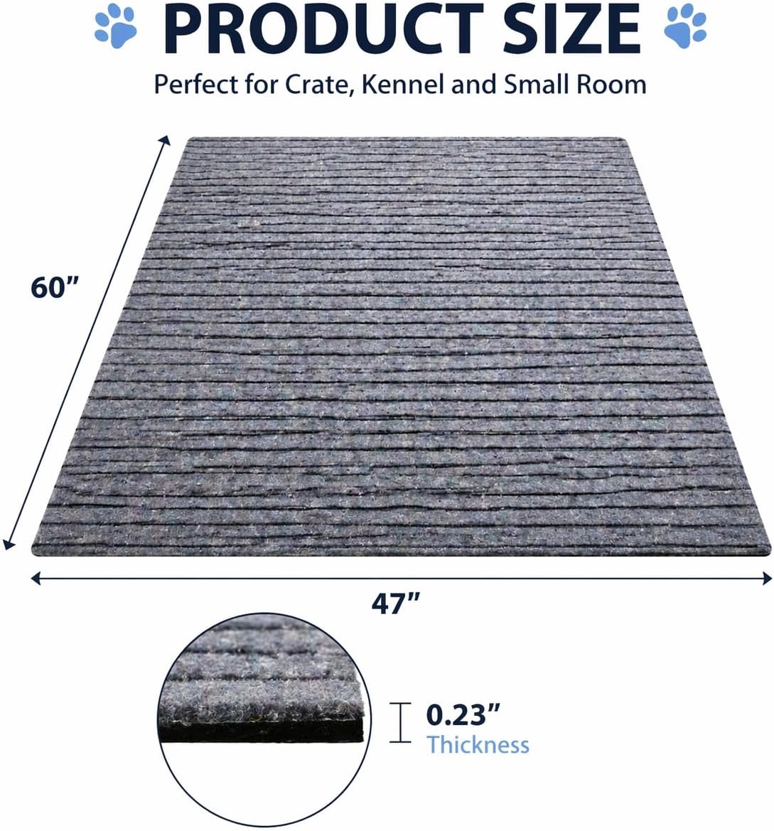 Waterproof Dog Crate Floor Mat 47” x 60” – Non-Slip Kennel Mat Liner to Protect Floors from Accidents