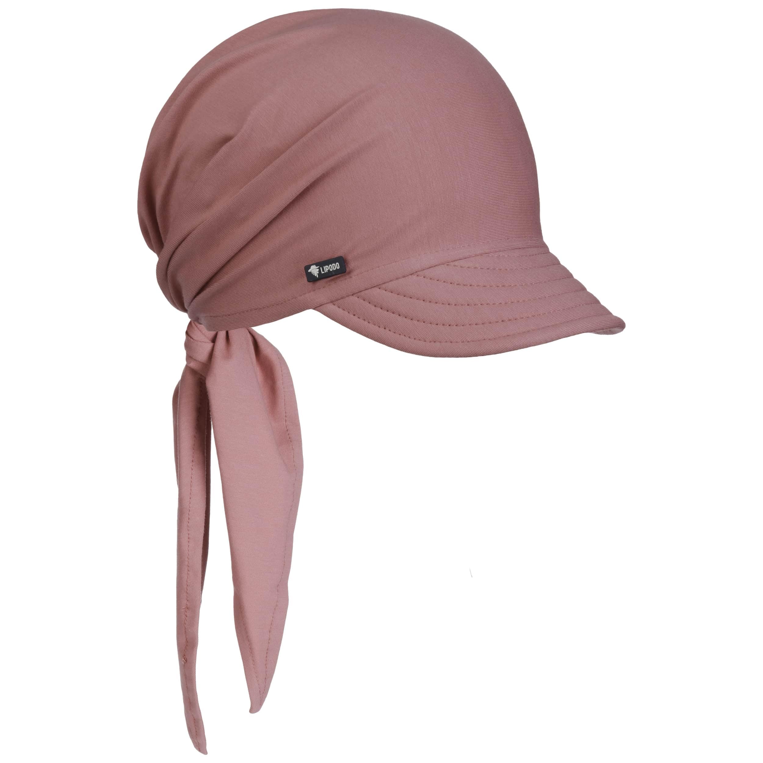 Lipodo Damen Sonnencap Bandana mit Schleifenbindung Handmade in Italy Kopftuch mit Schirm Visor Baumwolle Mütze