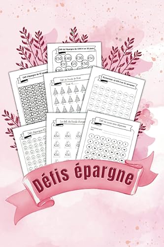 Livre de défis épargne: Un tracker budgétaire pratique pour économiser de l'argent de manière ludique et atteindre facilement vos objectifs financiers. Carnet de challenges épargne.