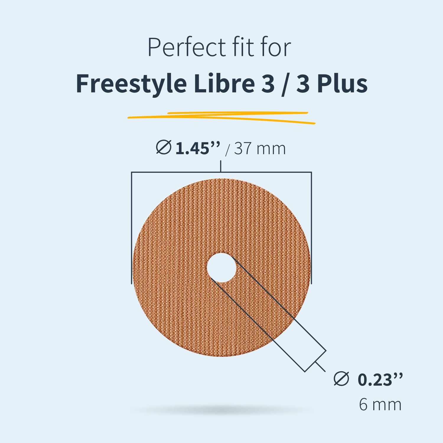 MySweetStitch 25 Hautschutzpflaster für FreeStyle Libre 3/3 Plus rund Black | Barriere gegen direkten Kleberkontakt, für empfindliche Haut, keine zusätzliche Fixierung, mit Fixierpflaster kombinierbar