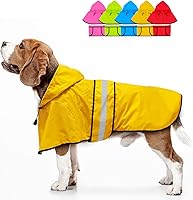 Vista 14 de Chaqueta impermeable para perros - Chaqueta de lluvia reflectante para perros con capucha, ligera, para mascotas, para perros (Grande, Rosa)