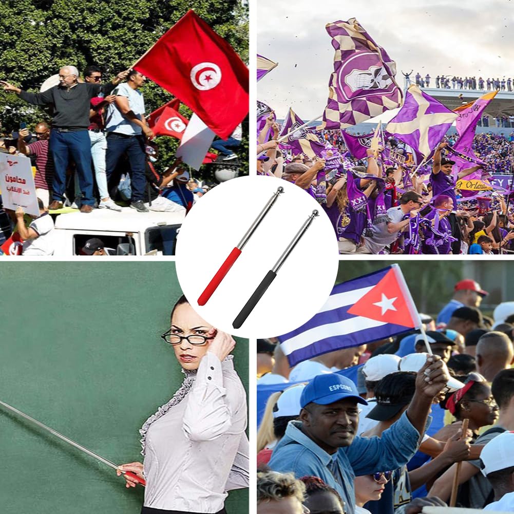 Asta Telescopica Per Bandiere In Acciaio Inox - Allungabile Fino A 2 M | Per Guide, Insegnanti, Eventi - Foto 3