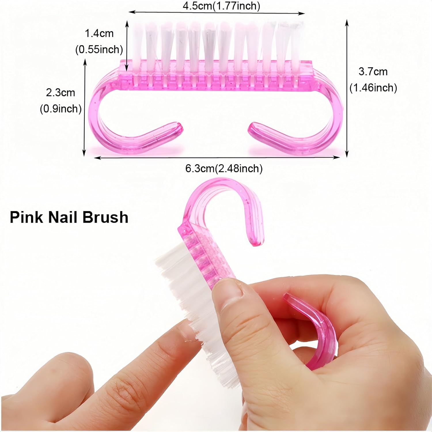 luvilly4 Pack Handle Grip Nail Brush, Nail Brush for Cleaning Fingernails, Pedicure Brushes for Toes and Nails Men Womeb（1Blue+1Green+1Pink+1Purple）