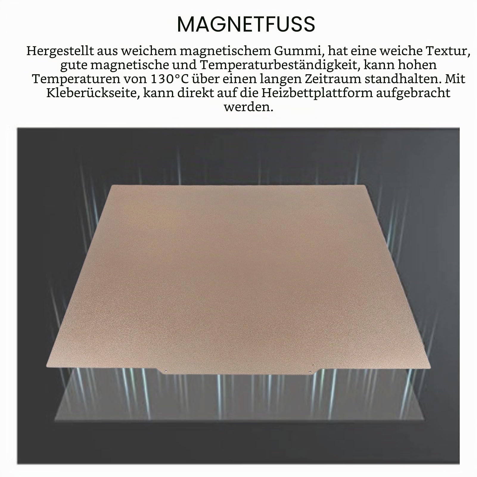 PEI-Blatt, Doppelseitiges Flex-Stahlbett 470 X 470 Mm PEI-Blatt-Magnetbauplatte, 3D-Druck-Magnetplatte PEI-Federstahl-Flexible Plattform mit Klebebett für CR10 MAXIMUM