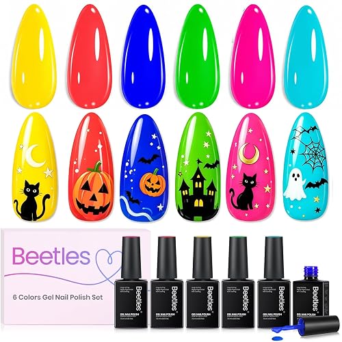 Beetles Neon Gel Nail Polish, Dreamy Summer, 6 Colors Gel