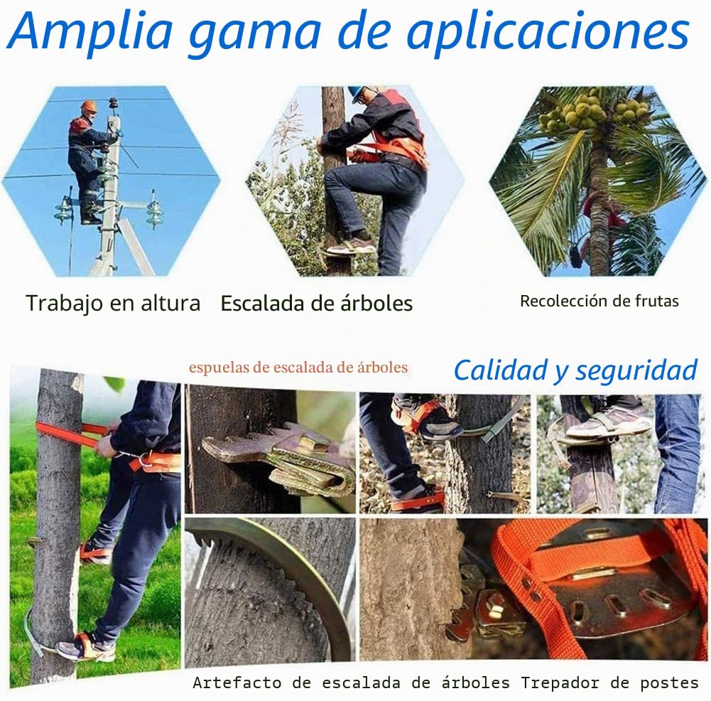 Generic Juego de estacas para trepar árboles, observación de caza, equipo de recolección de frutas, artefacto para trepar árboles, picos de escalada de árboles y accesorios de trabajo