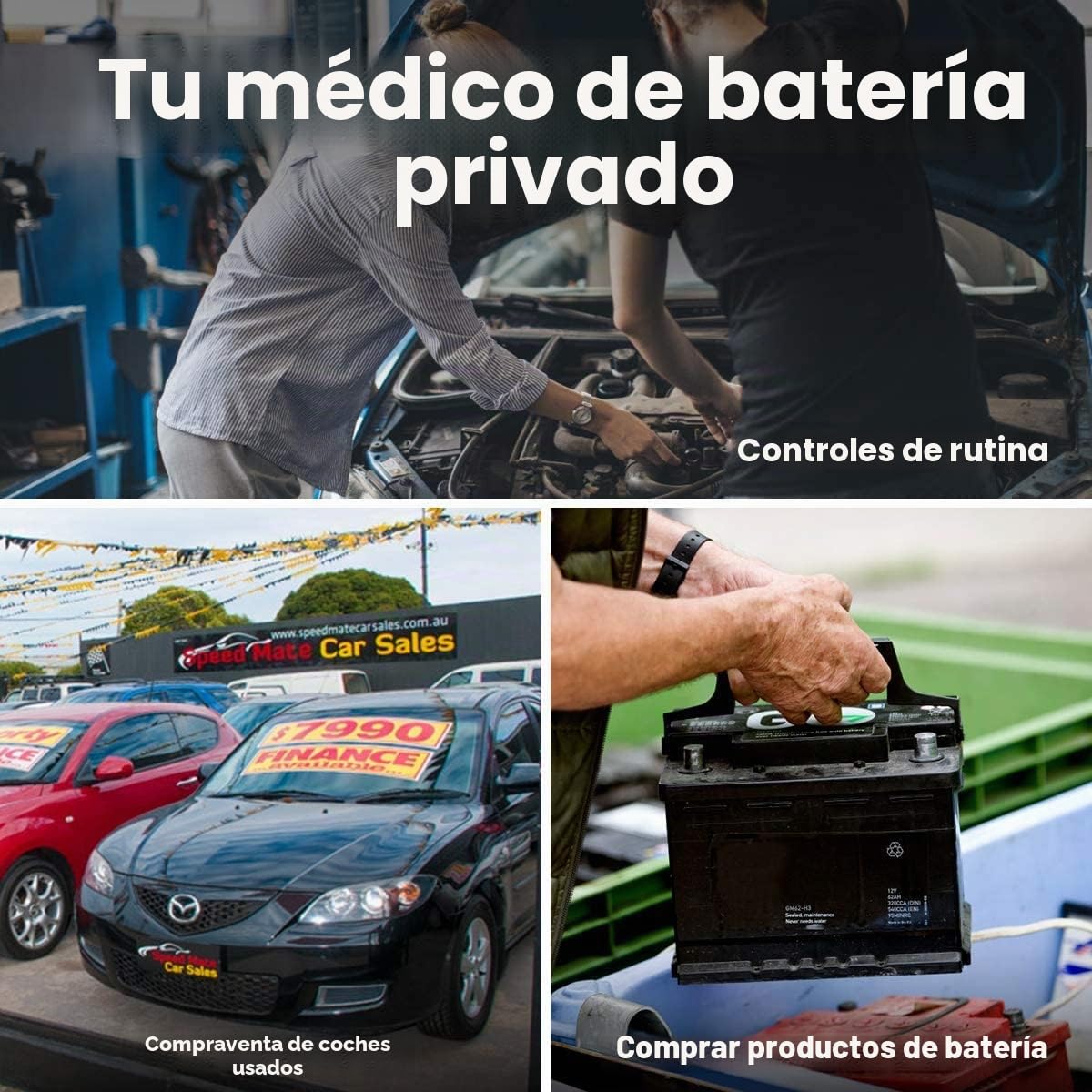 TOPDON Comprobador de Baterias de Coche BT100, Comprobador de Baterias 12V 100-2000CCA, Prueba de Arranque del Motor y Prueba del Sistema de Carga Para Coche, ATV, SUV, Camión y Barco