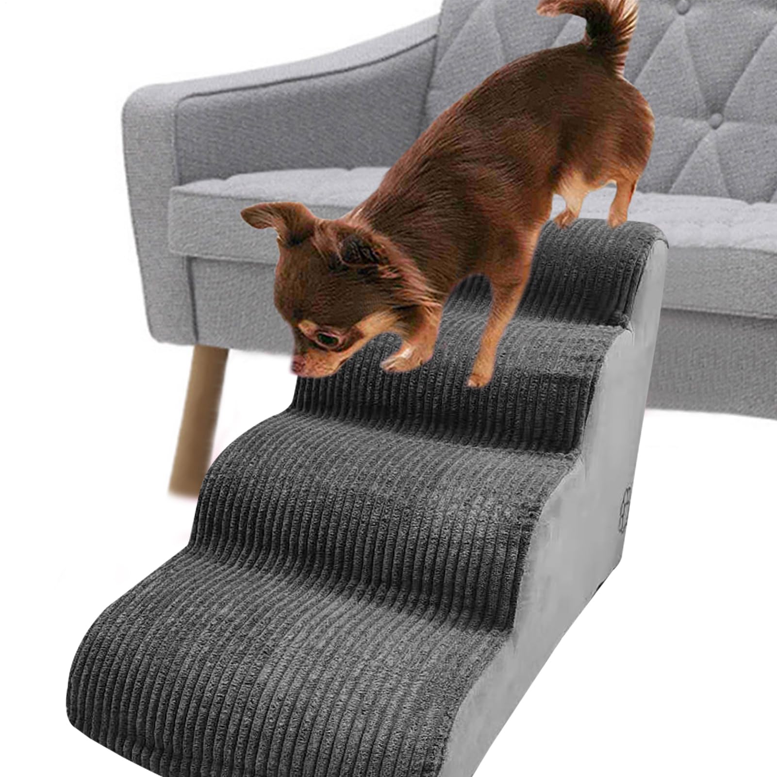 Scalette per cani per letto - Scalette per animali domestici in schiuma ad | alta densità a 4 livelli per divani, Rampa interna flessibile per gatti per letto rialzato, di allenamento rimovibile