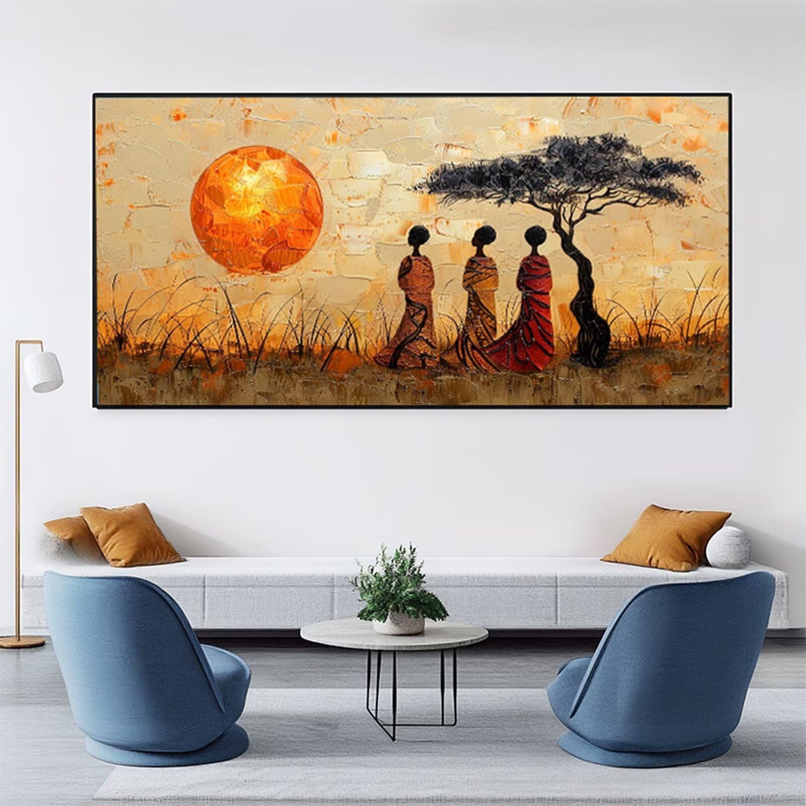 Peinture Numero Adulte Femme Peinture Numéro Afrique DIY Coloriage par Numero Adulte 90x180cm avec Pinceaux et Acryliques, Sans Cadre, Kit Activité Manuelle Pour Décoration Été Maison Salon RB-73
