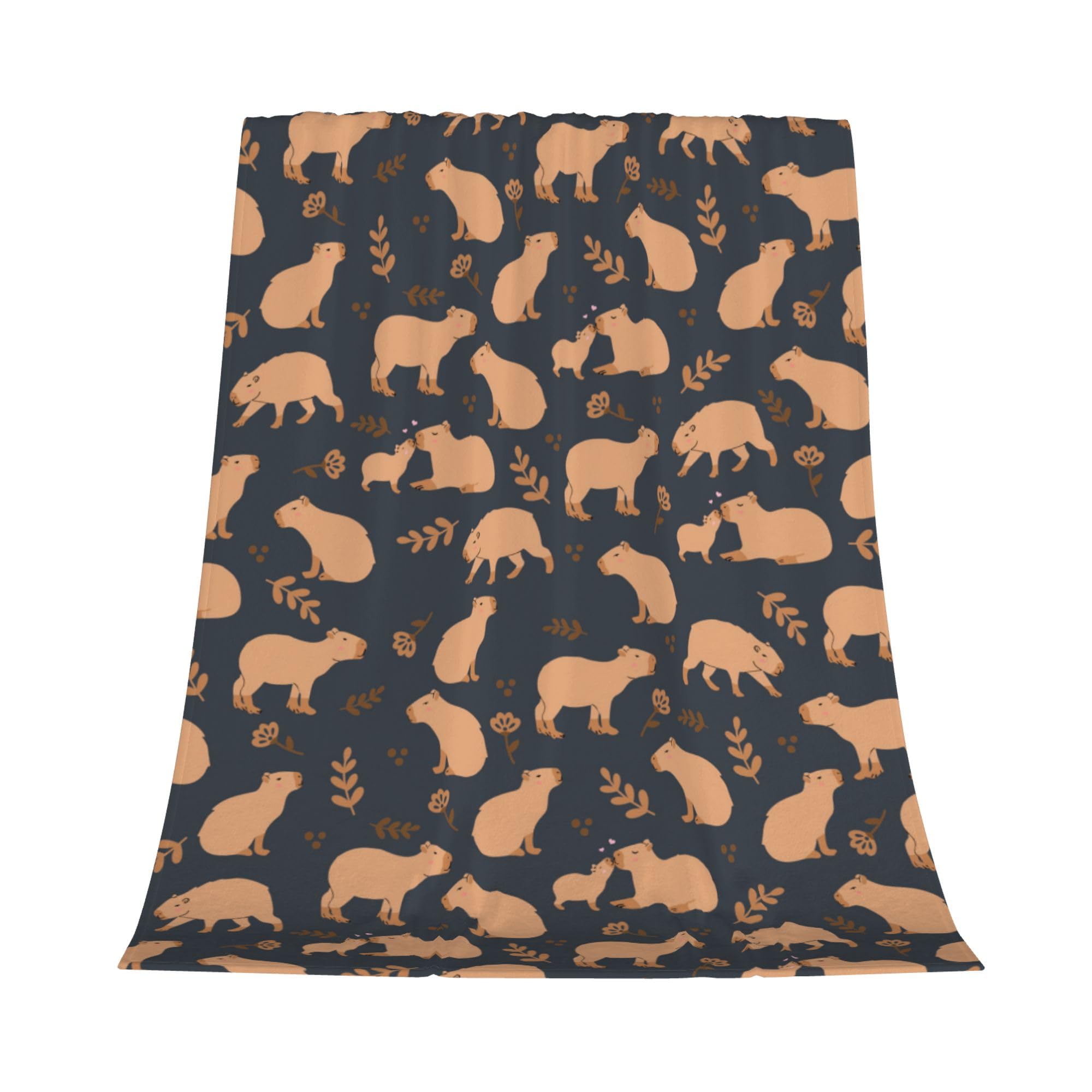 Gelasgo Capybara Throw Blanket Ultra Soft Flannel Blanket, Cozy Warm Lightweight Gift for Adults Kids, Machine Washable Couch Bed Blankets 100x130cm — image 1