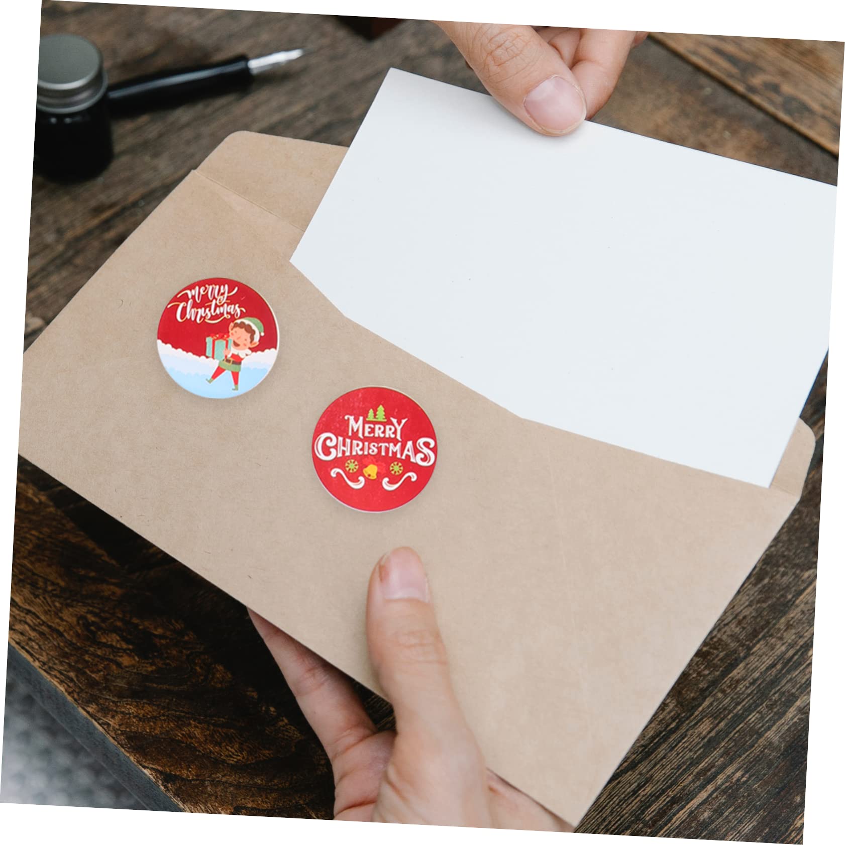 SHINEOFI 12pezzi Adesivi Natalizi Decorativi Etichette Per Design Facili Applicare e Rimuovere Per Imballaggi e Decorazioni Festive