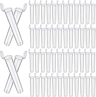 Vista 11 de Frienda Contenedor de tubo de plástico transparente de 4.567 in con tapas, contenedor de sellado impermeable a granel con tapas (25 piezas)