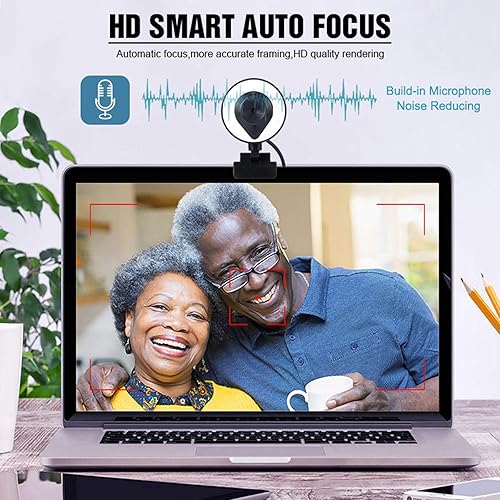 Miniatura 4 de Cámara web de 1080p AutoFocus 2K Brillo ajustable Cámara Web con micrófono estéreo y trípode para transmisión en vivo Educación a distancia