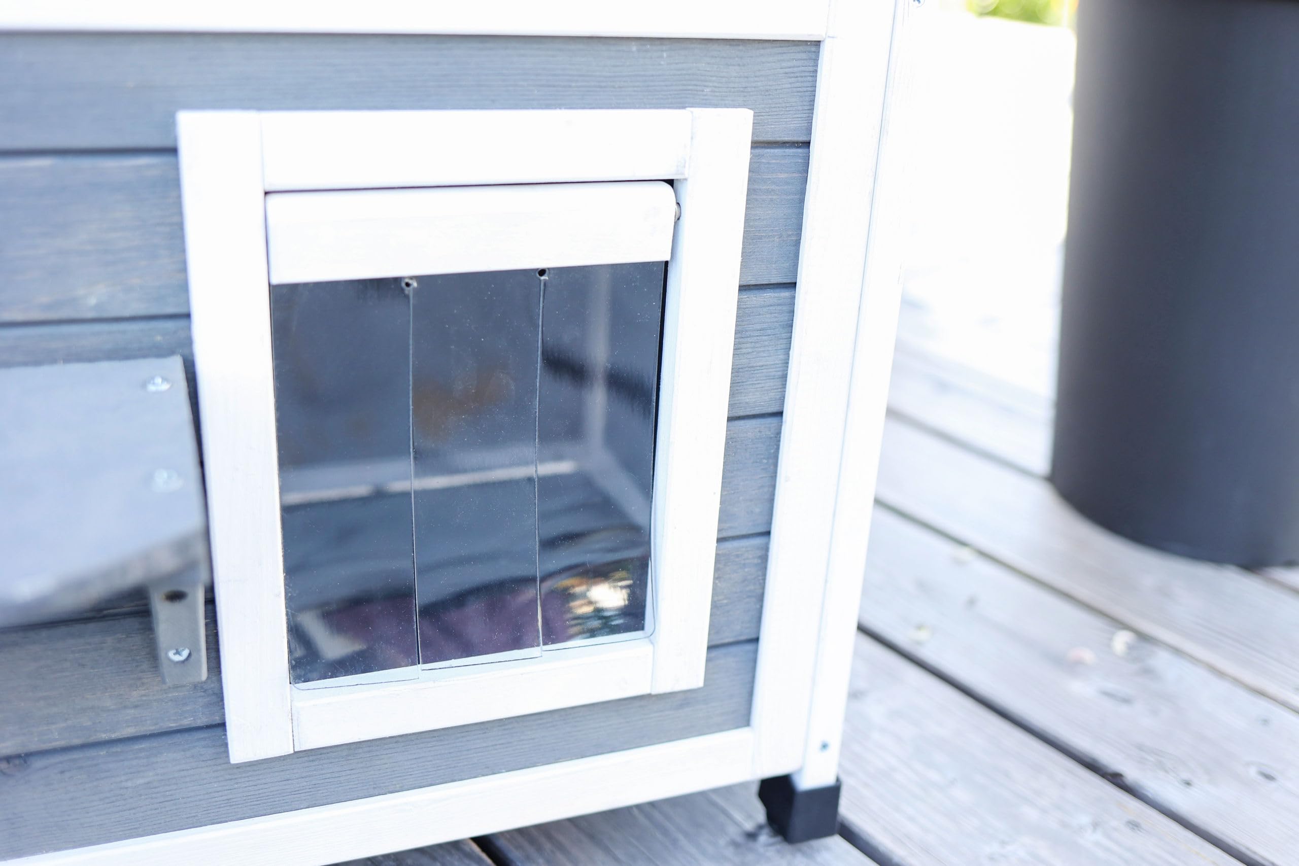 KERBL Pet - Casa Familiar para Gatos, Color Gris y Blanco, 57 x 55 x 80 cm