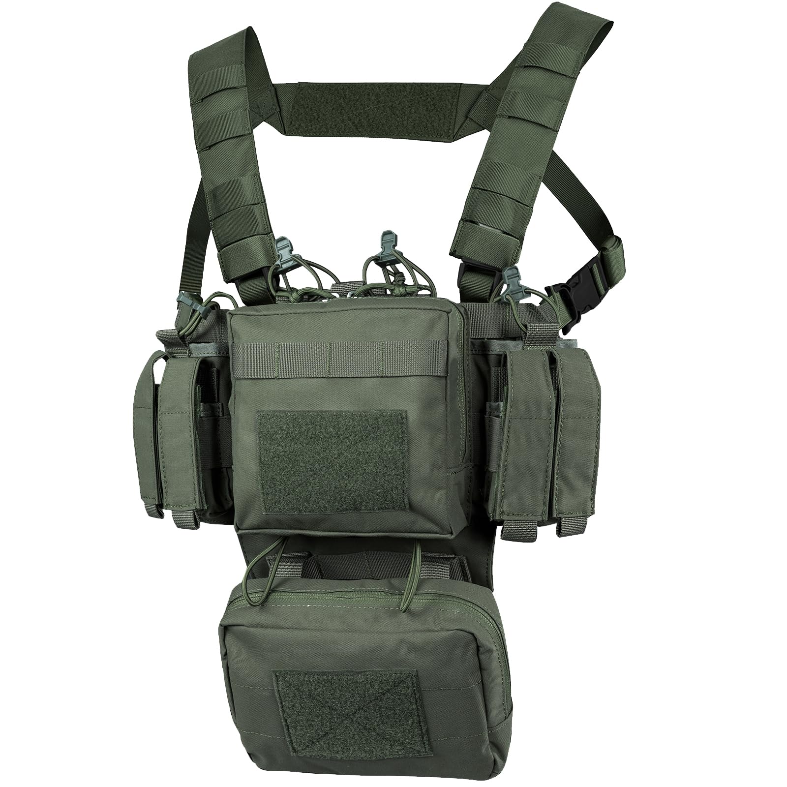 VISMIX Tactical Chest Rig, Adjustable&amp;Detachable Molle Chest Rigs with Mag Pouch