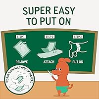 Vista 7 de PAWPANG Forros desechables para pañales para perros machos y hembras, 100 unidades, 5 opciones de tamaño, insertos de pañales para perros que se