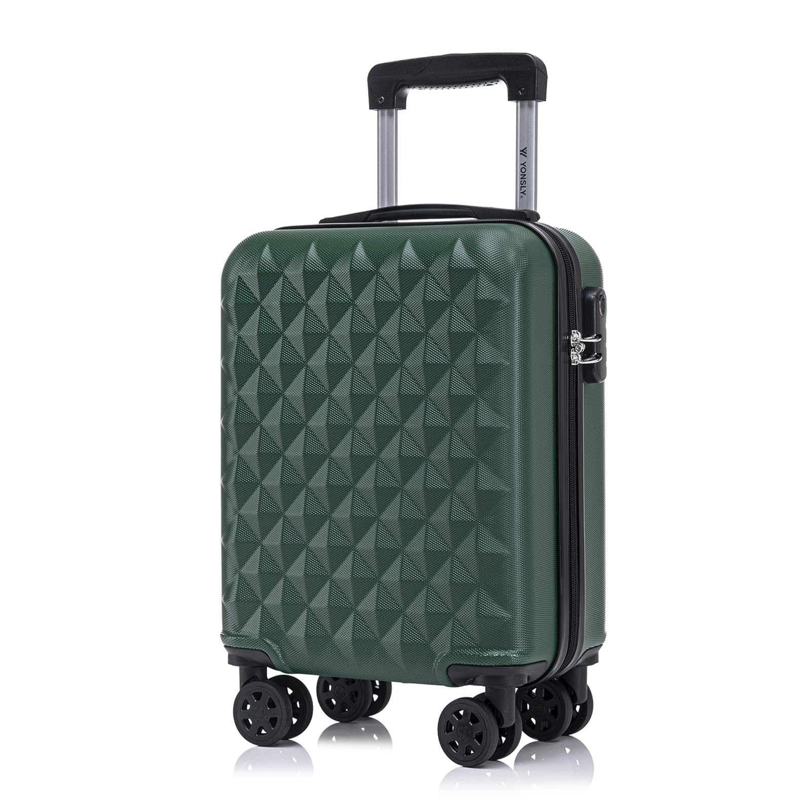 YONSLY Trolley Koffer Set, Reisekoffer, Rollkoffer Handgepäck, Kabinkoffer Suitcase, Gepäckset mit 360° Rollen, Hartschalenreisekoffer, Zahlenschloss, Gummigriff