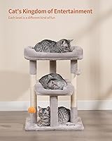 Vista 21 de FourFurPets 27.6-Inch Cat Tree, Cat Tower for Indoor Cats, Cat Condo for Large Cats, Small Cat Tree with Scratching Post, Toy Balls, for Kittens, 2