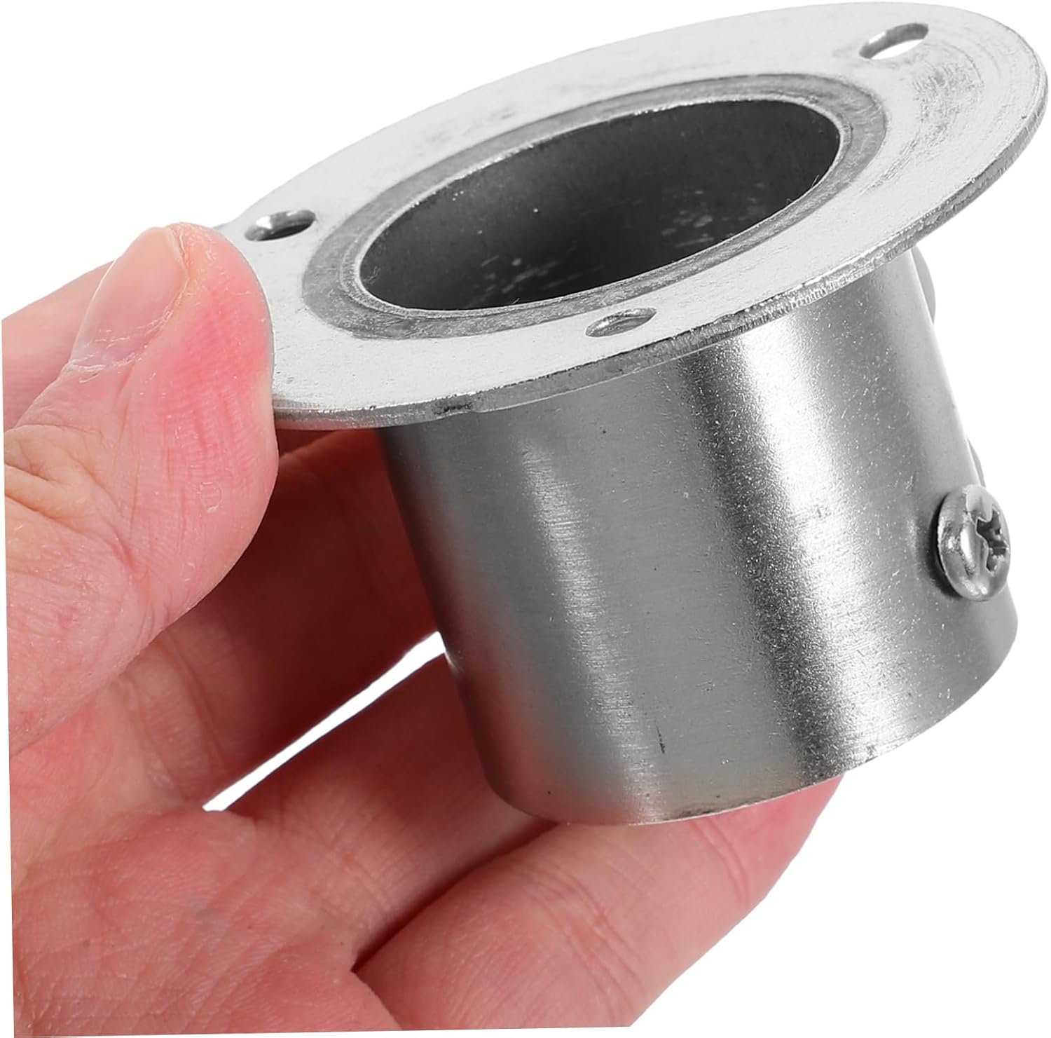 Gadpiparty 16pcs Stainless Steel Rod End Supports for Closet Pole Sockets Flange Holder for Wardrobe and Curtain Rods Easy to Install Stainless Steel
