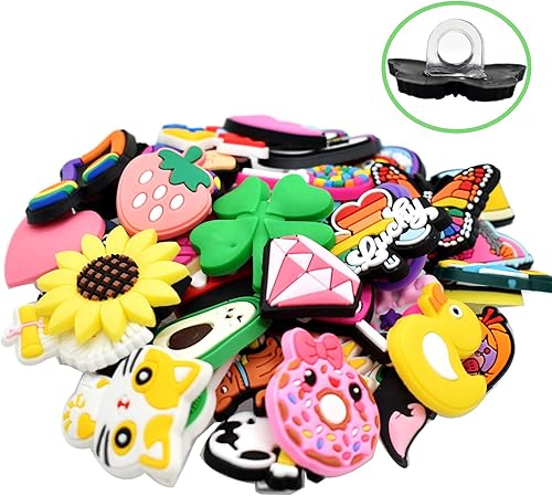 Miniatura 5 de Gibleitz Paquete de 100 adornos de paja a granel al azar diferentes para pajitas de vaso, bonitos adornos de PVC coloridos para popotes