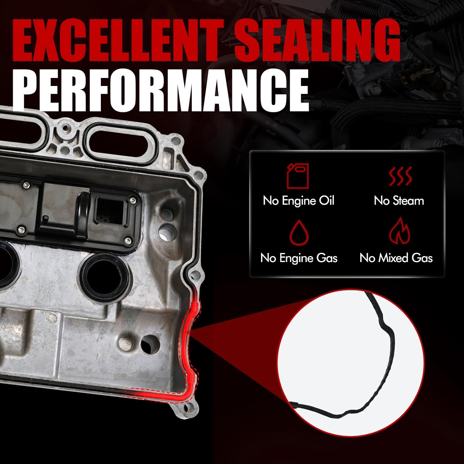 MITZONE Aluminum Valve Cover Set Compatible with 2018 2019 2020 2021 2022 2023 F-150 2021 2022 2023 2024 2025 Ford Bronco 2.7L V6 JT4Z6582A JT4Z6582B