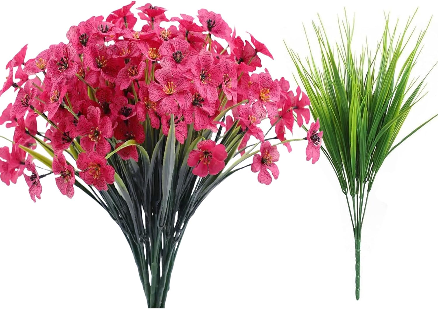 16pcs Outdoor Artificial Flowers UV Resistant Fake Flowers Bulk Artificial Flowers for Decoration Faux Silk Flowers for Garden Porch Window Box Hanging Planter Decorating