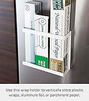 Vista 2 de YAMAZAKI Home Plate Magnet Wrap Or Aluminim Foil Holder - Kitchen Storage, Magnetic Organizer - Steel
