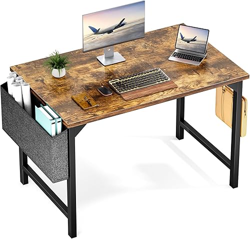 OLIXIS Escritorio pequeño para computadora de 40 pulgadas, para oficina en casa, escritura, estudio, trabajo, bolsa de almacenamiento para