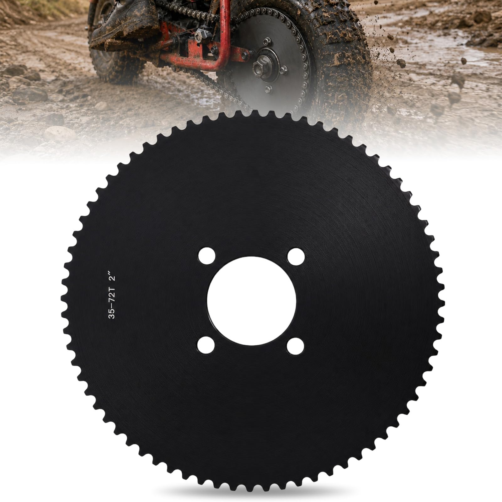 35 Chain Go Kart Sprocket 72 Tooth with 2" Bore, Heavy Duty Steel Rear Axle Gear for Go Kart, Mini Bike, ATV, Trike, Predator 79cc 212cc 420cc Engine