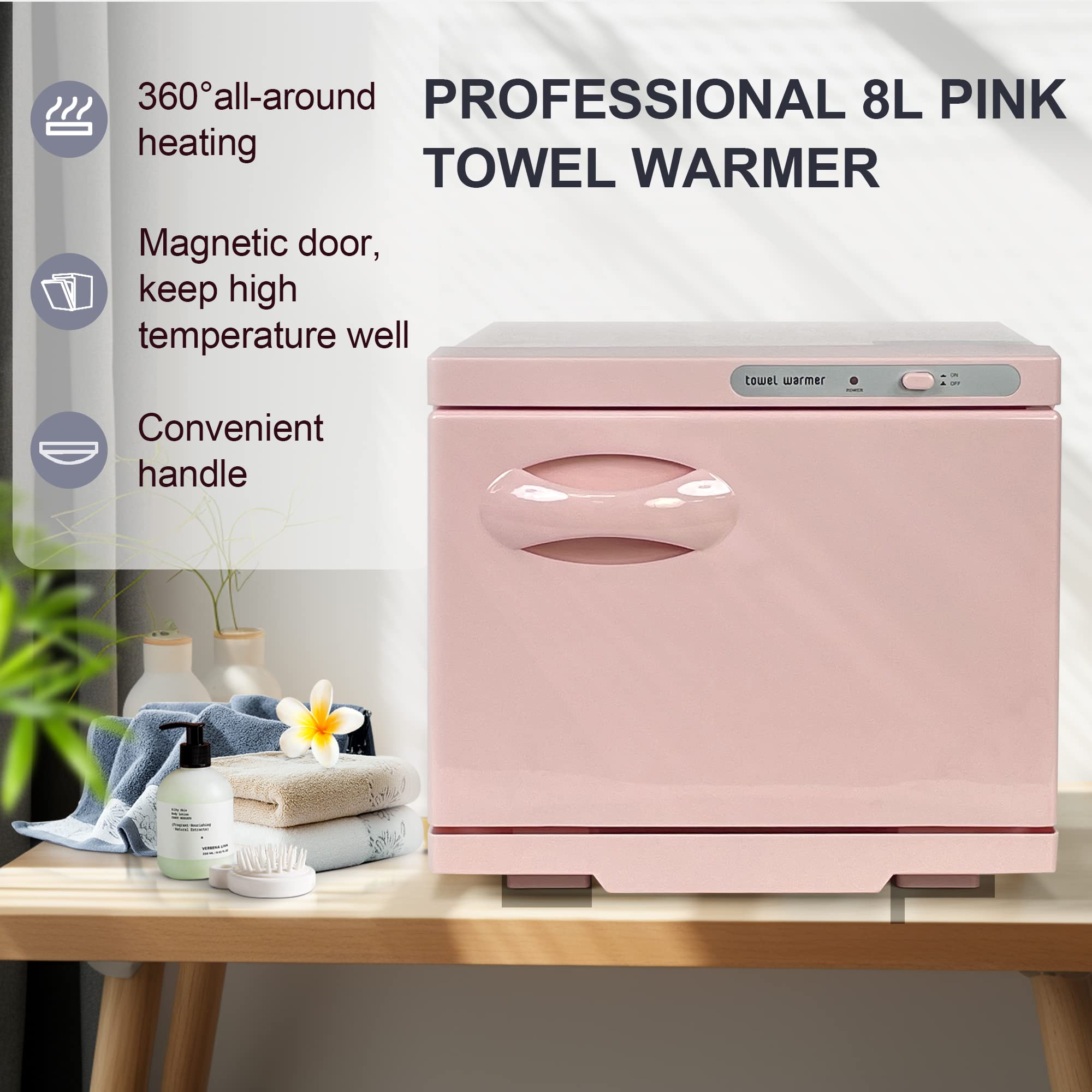 Amazon.com: RyJaune Hot Towel Warmer, Pink Towel Warmer Cabinet,  Professional 8L Capacity Heating Towel Warmer for Spa, Barber, Salon and  Home（No Towel） : Home u0026 Kitchen