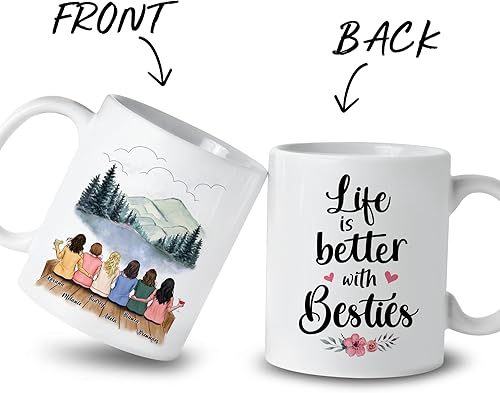 Miniatura 2 de Gossby Taza de café personalizada para mejor amiga, regalo personalizado para mejor amiga con diseño, nombre, Navidad, cumpleaños, regalo de amistad