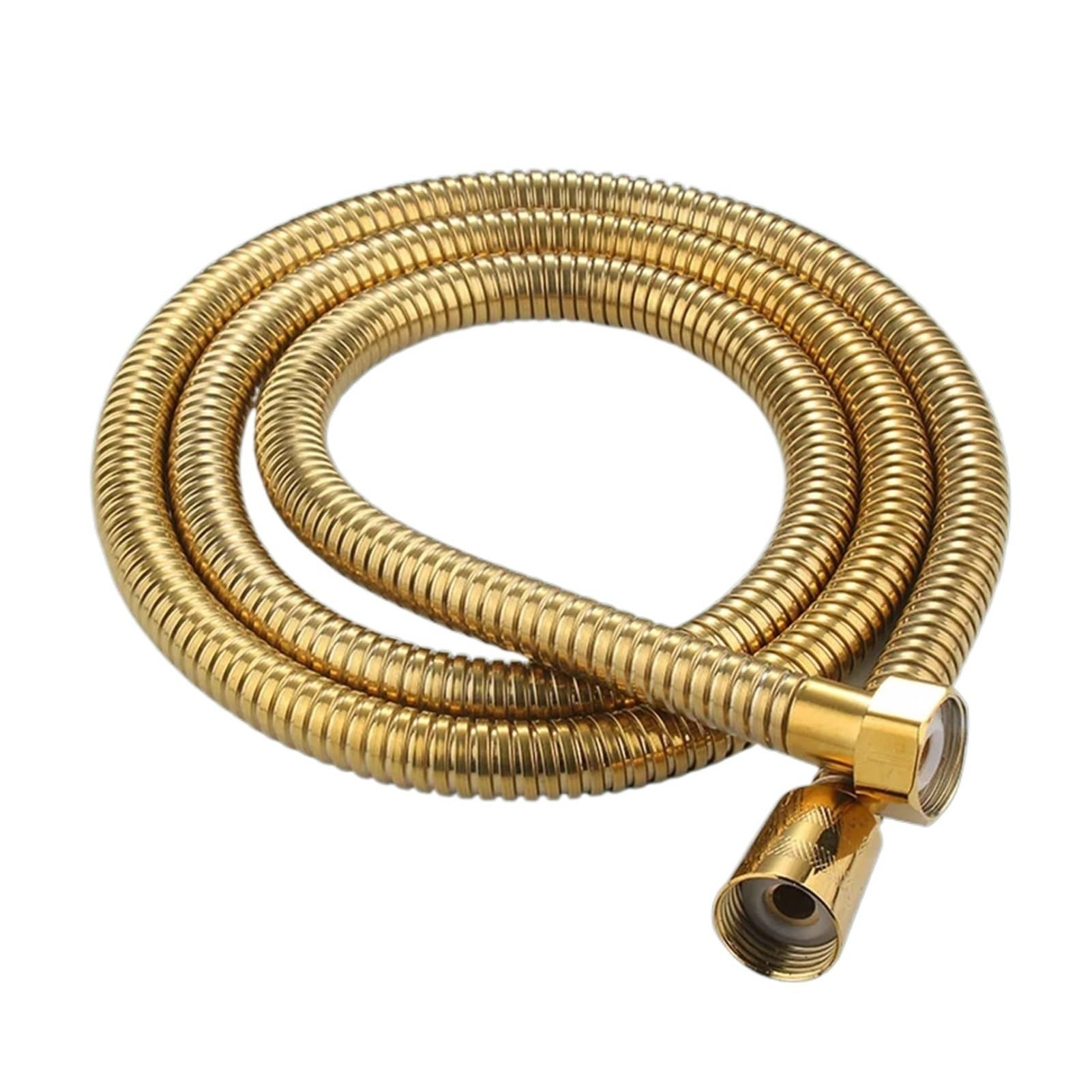 Vlqxkdpoi 150Cm Shower Hose,Gold Stainless Steel Flexible Hose Long Bathroom Water Extension Plumbing Pipe Pulling Tube(80Cm)(150Cm)