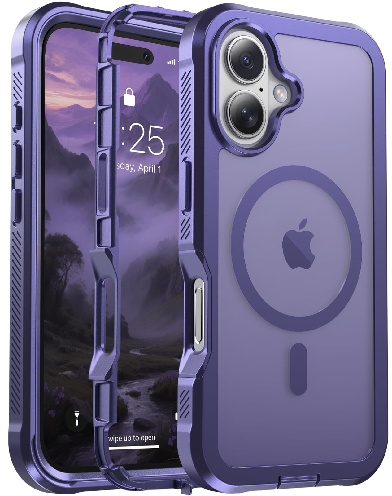 jaroco Magnetic for iPhone 17 Case Heavy Duty Protection Dark Purple