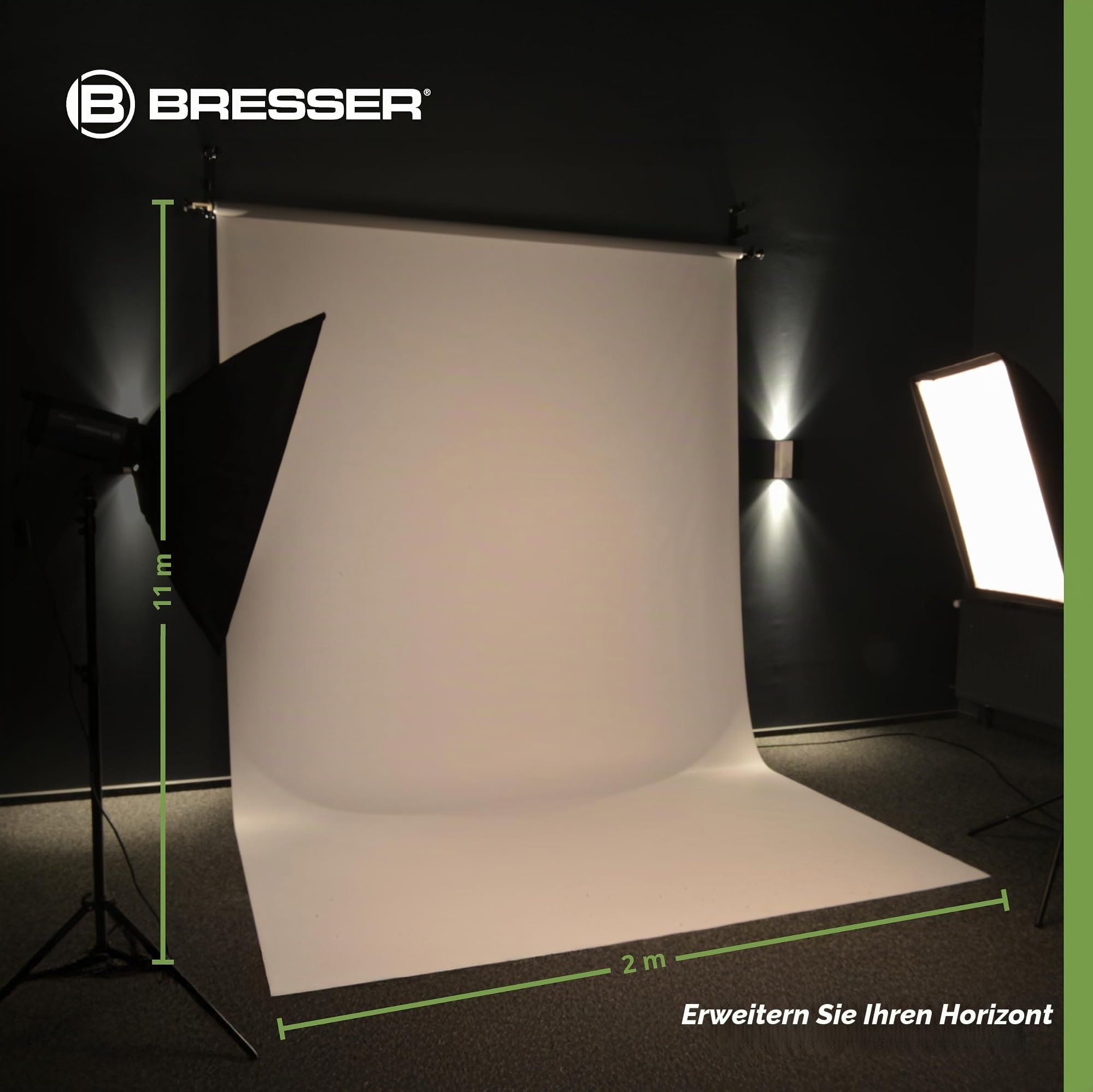 Bresser F001952 Papierhintergrundrolle (2 x 11 m) arktisch weiß