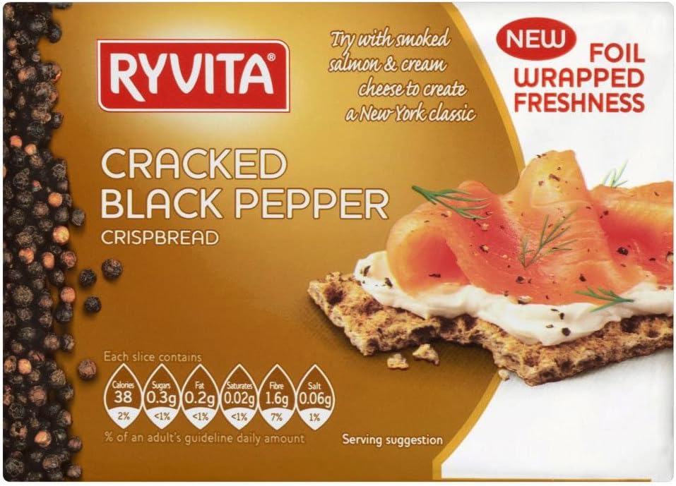 Ryvita Cracked Black Pepper Crisp Bread 200g