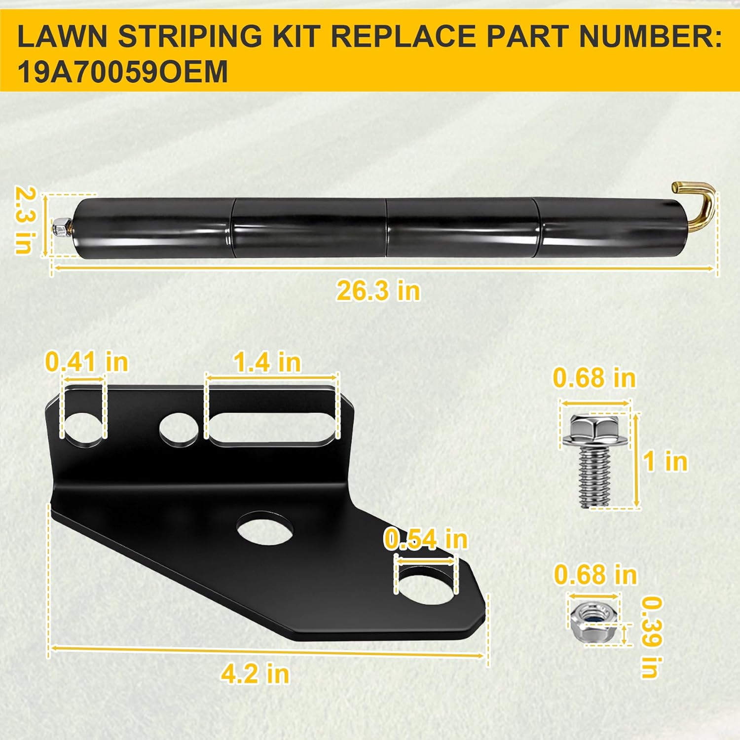 Earthtec 19A70059OEM Lawn Striping Kit for 50"/54"/60" Deck Zero-Turn Mowers, Compatible with Cub Cadet ZT1/ZT2/ZT3, Troy-Bilt Series & More