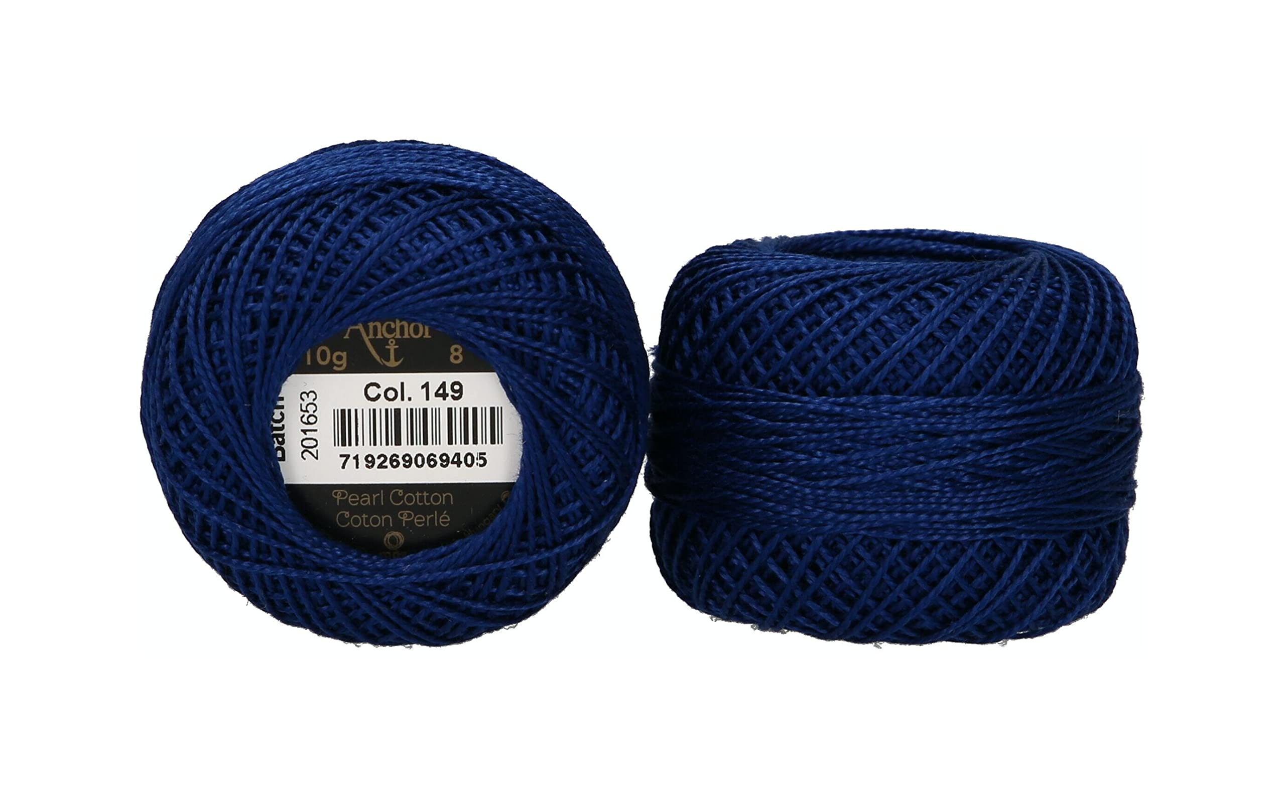 ANCHOR Pearl Yarn, Thickness: 8, Packaging: 10G, Running Length: 82M tintenblau Embroidery Threads — image 1