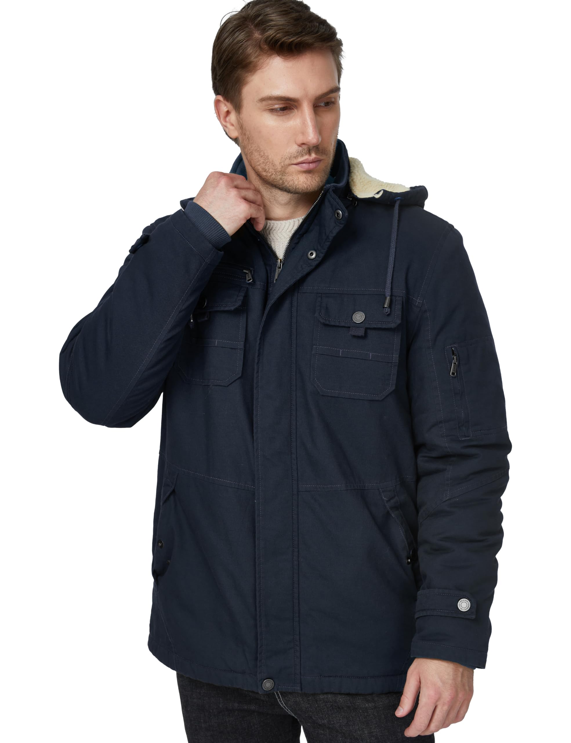 WenVen Cappotto Militare Uomo Invernale Caldo Antivento Esterno | Caldo, Fodera Spessa, Antivento, Imbottita, Isolante,Media Lunga,Cappuccio Rimovibile,Giacca Sportiva,Outdoor, Mezza Stagione